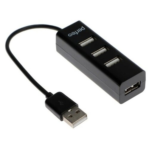 Разветвитель USB (Hub) Perfeo PF-HYD-6010H, 4 порта, USB 2.0, черный perfeo c04 pf c04rt016 флешка usb flash