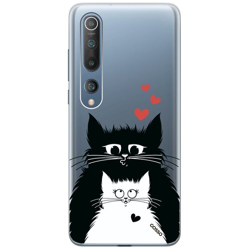 Ультратонкий силиконовый чехол-накладка Transparent для Xiaomi Mi 10 с 3D принтом Cats in Love ультратонкий силиконовый чехол накладка transparent для samsung galaxy note 10 с 3d принтом cats in love