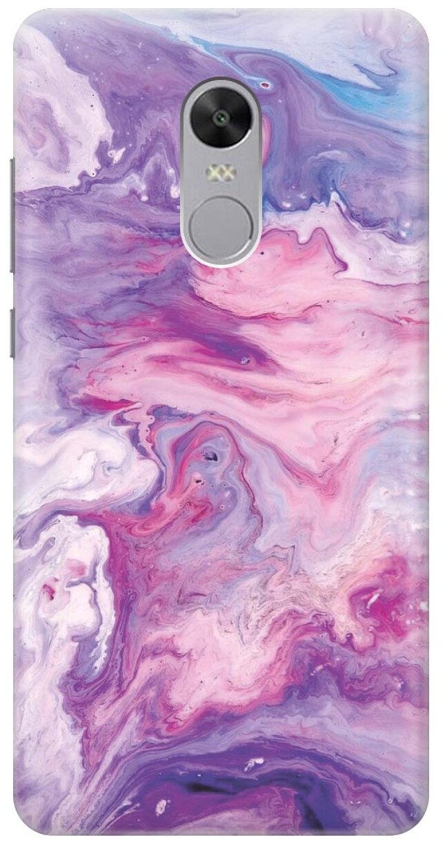 Ультратонкий силиконовый чехол-накладка для Xiaomi Redmi Note 4X с принтом "Purple Marble"