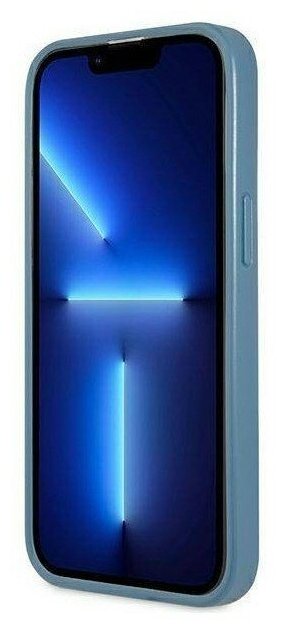 Guess для iPhone 13 Pro чехол PU 4G Double cardslot Metal triangle logo Hard Blue