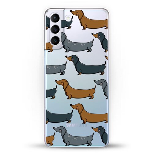 фото Силиконовый чехол узор из такс на samsung galaxy s21+ andy & paul