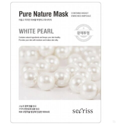 Тканевая маска для лица «Белый жемчуг» Secriss Pure Nature Mask White Pearl