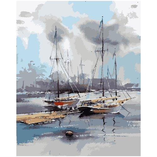 Картина по номерам Яхты у причала 40х50 см Hobby Home картина по номерам осень у причала 40x60 см