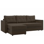 Угловой диван Первый Мебельный Атлантик Коричневый, рогожка - изображение