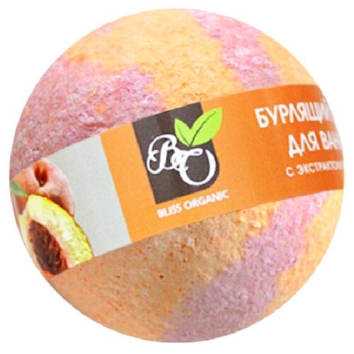 Bliss Organic Бурлящий шар Персик, 130 г, 130 мл