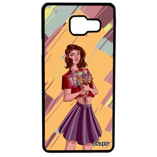фото Чехол на мобильный samsung galaxy a3 2016, "девушка и цветы" букет модель utaupia