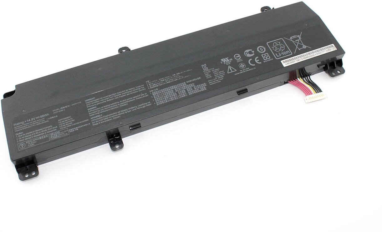 Аккумуляторная батарея для ноутбукa Asus ROG Strix GL702 (A42N1710) 14.8V 5800mAh (black connector)