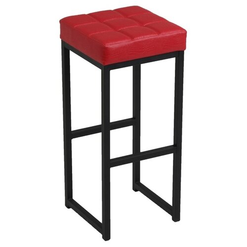 фото Стул барный лофт-2 без спинки, черный/красная рептилия 3491107 доляна