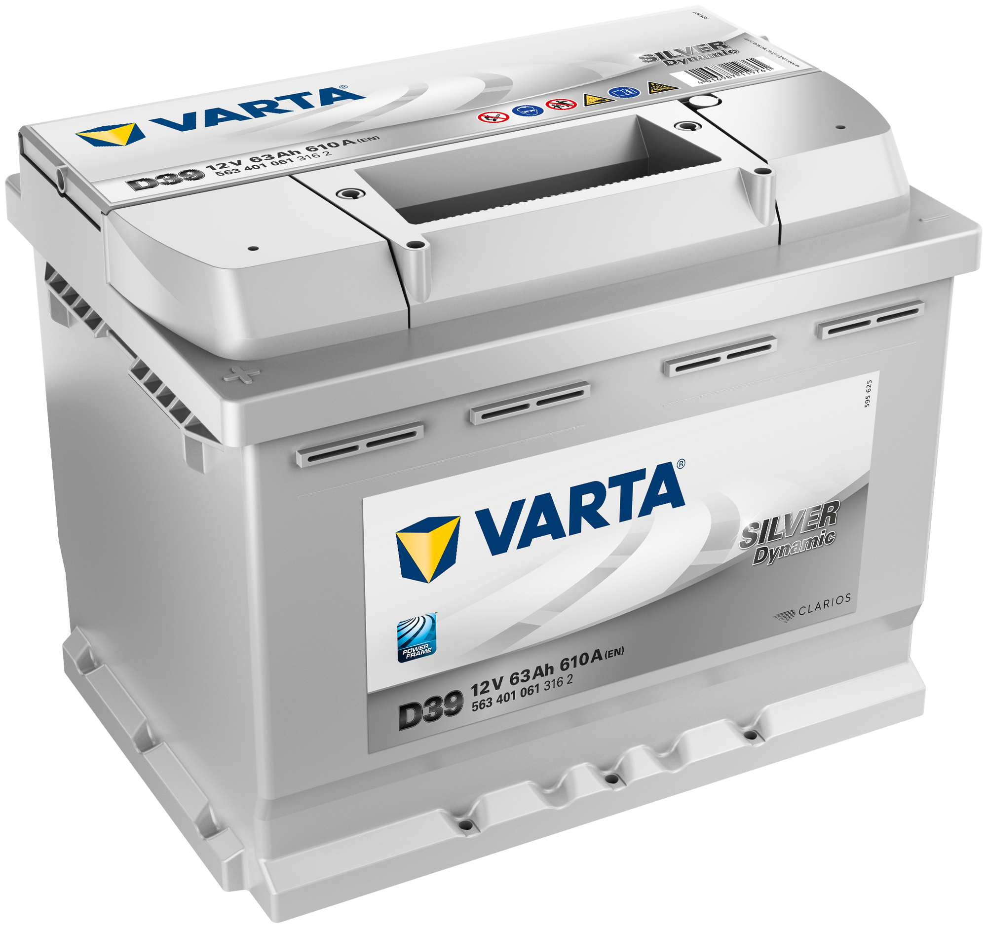  silver dynamic 12v 63ah 610a 242175190  1  1  b13 (d39) Varta 563401061