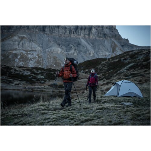 фото Верхние брюки для треккинга в горах водонепроницаемые мужские trek 500, размер: 44 (l34), цвет: угольный серый/черный forclaz х декатлон decathlon