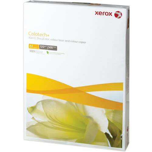 Бумага XEROX COLOTECH PLUS большой формат (297х420 мм), А3, 120 г/м2, 500 л, для полноцветной лазерной печати, А++, 170% (CIE), 003R98848