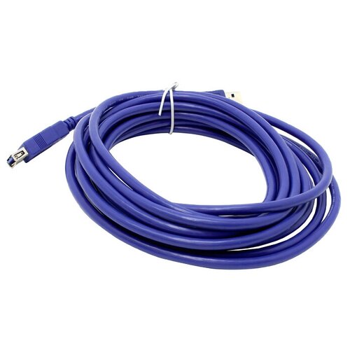 Кабель VCOM USB - USB (VUS7065), 5 м, синий кабель vcom usb usb vus7065 5 м синий