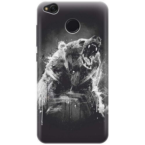 фото Gosso ультратонкий силиконовый чехол-накладка для xiaomi redmi 4x с принтом "разъяренный медведь"