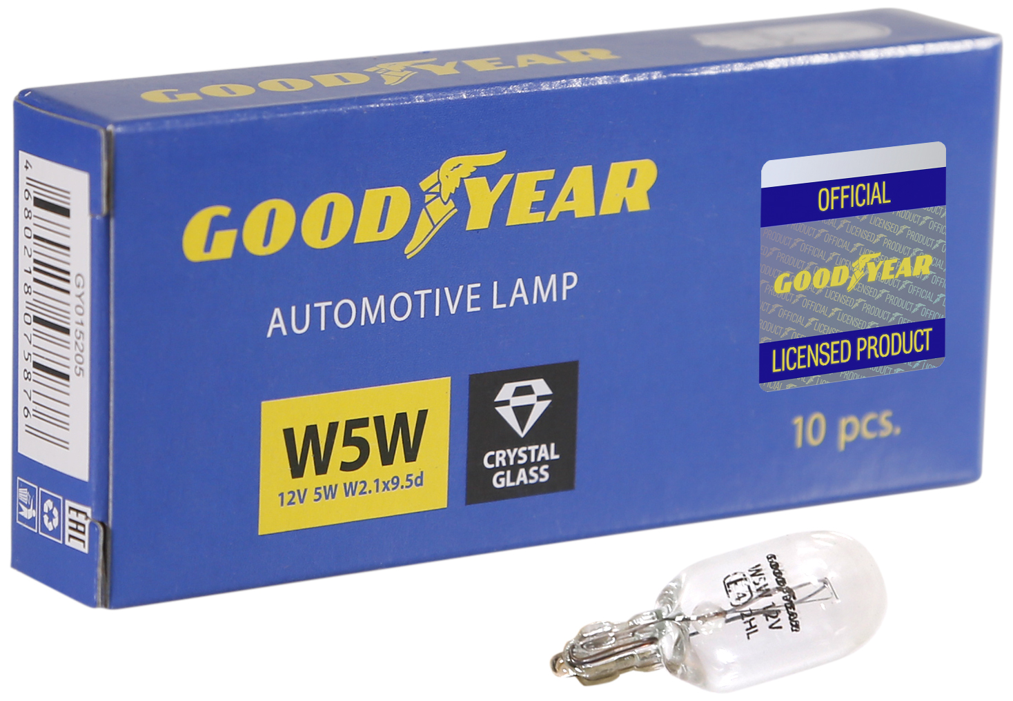 Лампа автомобильная накаливания Goodyear W5W 12V 5W W2.1×9.5D W2x4.6d