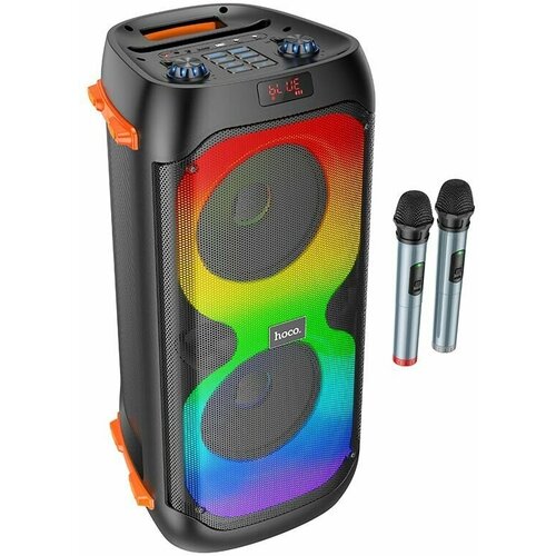 Bluetooth колонка HOCO BS53 Manhattan BT51 2x20W AUXFMTFUSBКараоке 2 микрофона черный 1373600₽