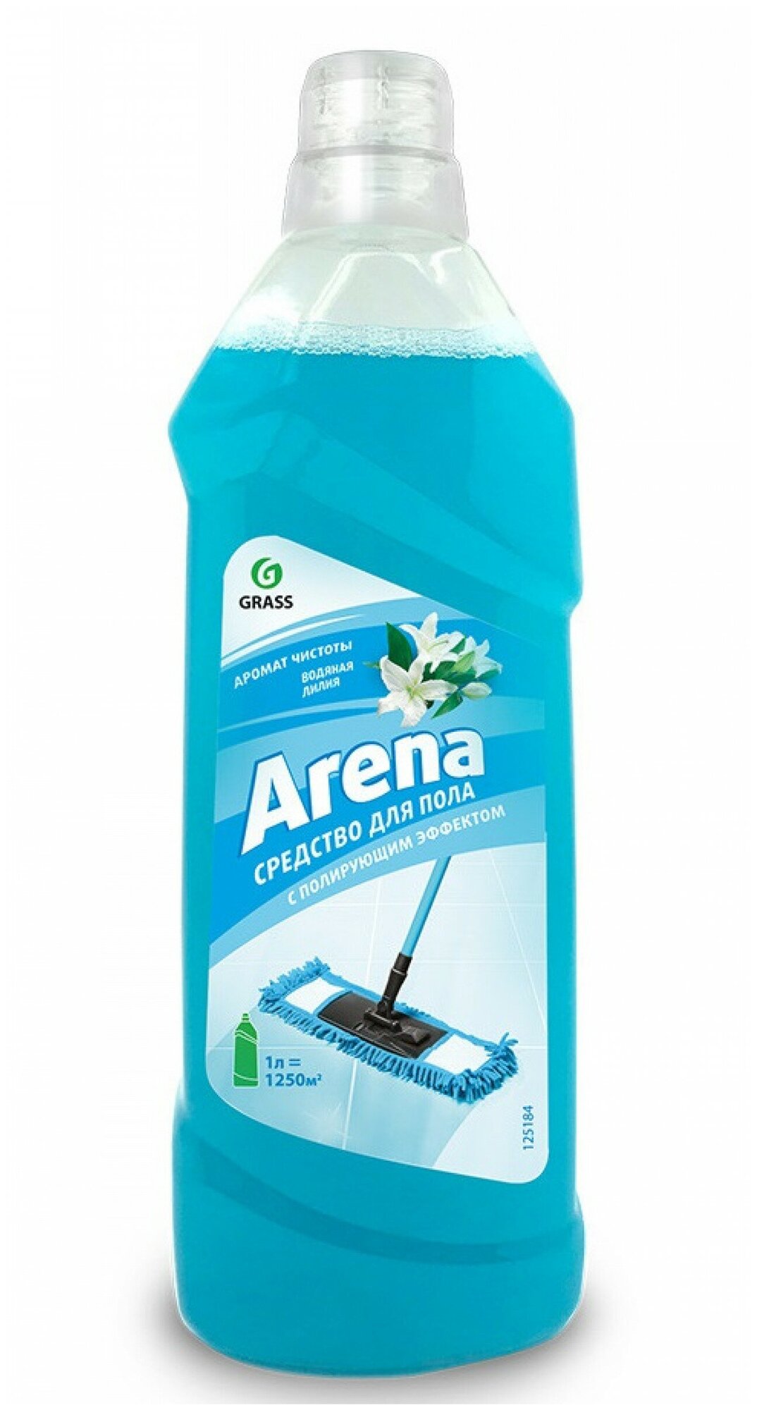 Средство для мытья полов Grass Arena Водная лилия, с полирующим эффектом, 1 л