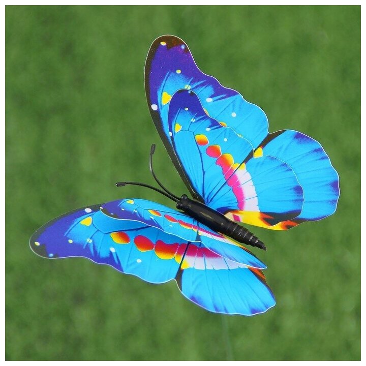 Штекер садовый "Бабочка" 8х10см, 25см, микс - фотография № 7