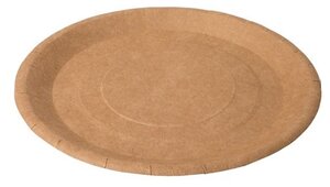 Фото Тарелка одноразовая картонная Eco Plate 230 мм коричневая (100 шт)