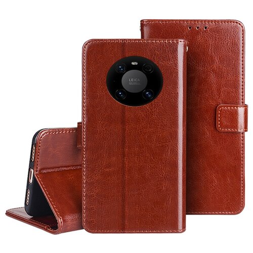 фото Чехол-книжка mypads для huawei mate 40 pro (noh-nx9) из качественной импортной кожи с подставкой застежкой и визитницей коричневый