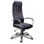 Кресло для руководителя Экспресс офис 17 Фокс хром, обивка: текстиль, цвет: ткань сетка черная - изображение