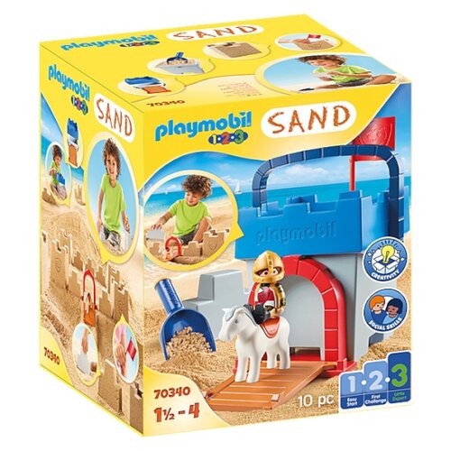 фото Набор с элементами конструктора playmobil 1-2-3 sand 70340 рыцарский замок