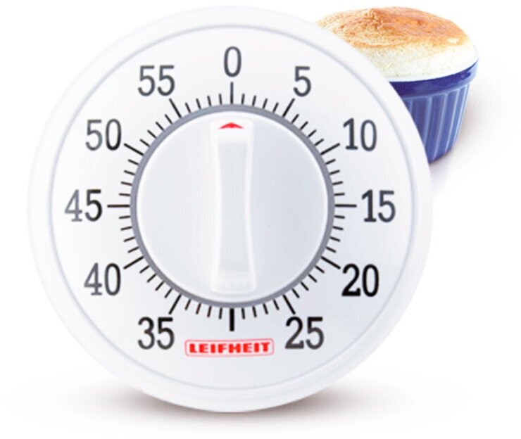 Изображение Таймер кухонный Leifheit "Signature", механический, белый, 4х19х11 см