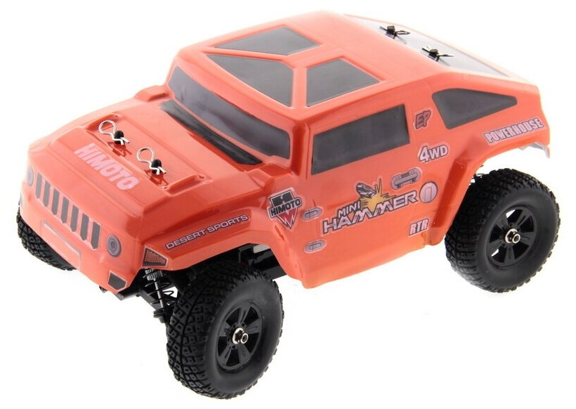 Радиоуправляемый монстр Himoto Hamer Brushless 4WD 2.4GHz 1/18 RTR + Li-Po и Зарядное устройство E18HML (Оранжевый)