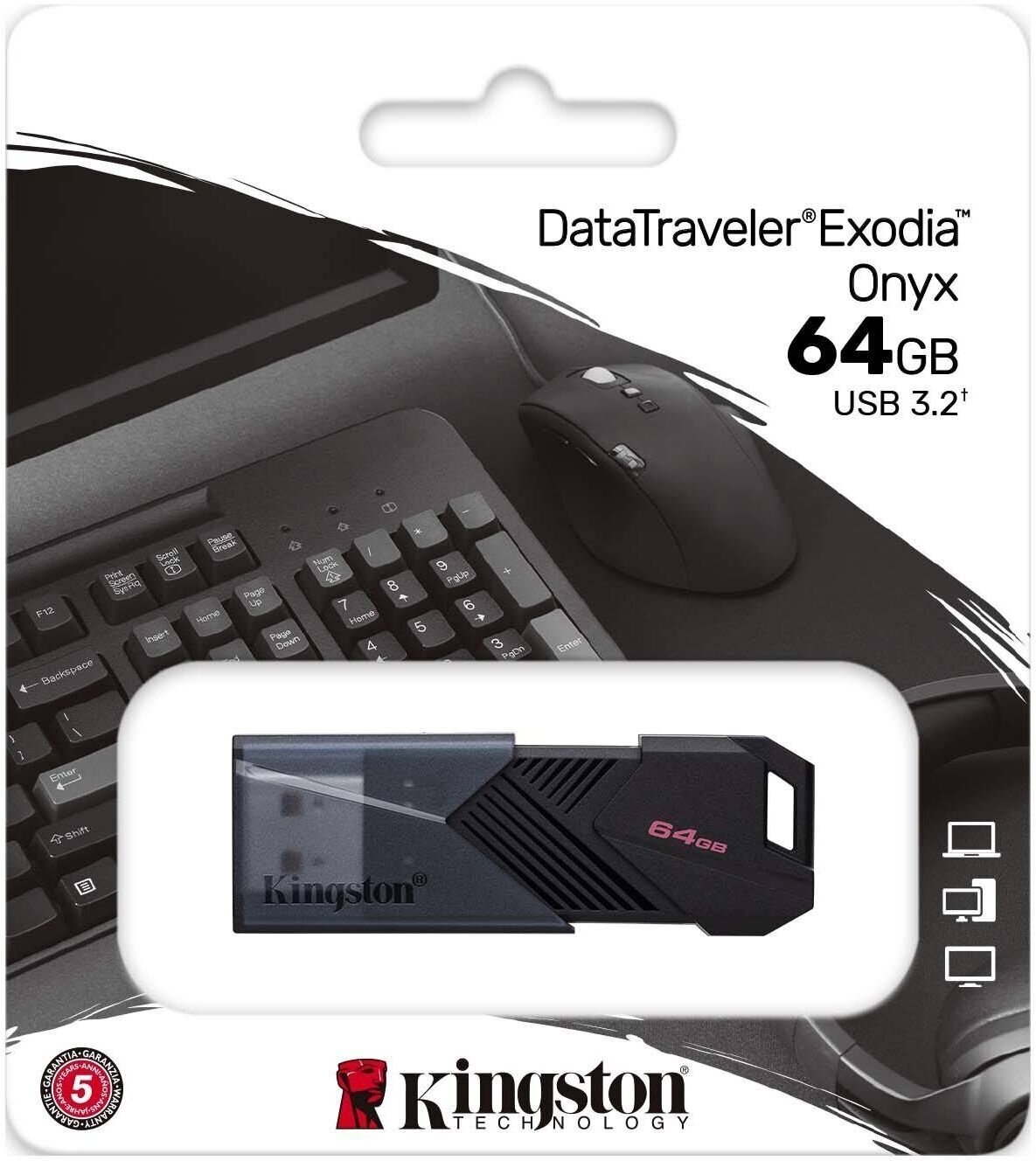 Флеш Диск Kingston 64Gb DataTraveler Exodia Onyx DTXON/64GB USB3.2 черный