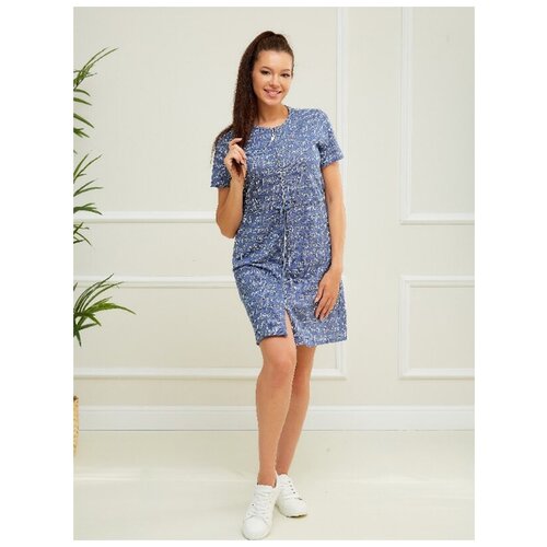 фото Халат clover 1106, размер 108, джинс/принт (синий)