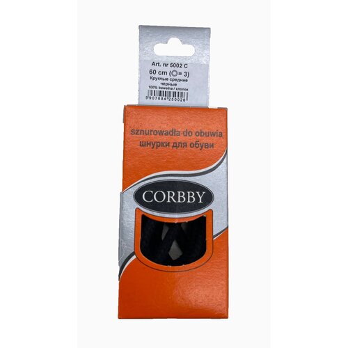 Corbby Шнурки 60 см Круглые Средние черные