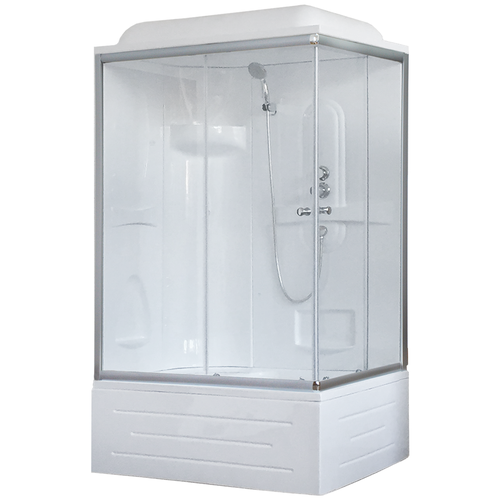 Душевая кабина, Royal Bath RB 8120BP1 L, прозрачное стекло, высокий поддон, 120х80 см, белый/матовый хром душевая кабина royal bath rb 170alp t ch l прозрачное стекло высокий поддон 170х100 см белый