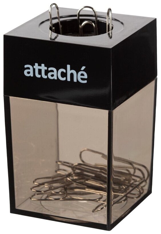 Скрепочница магнитная Attache с металл. скрепками 28 мм, цвет черный