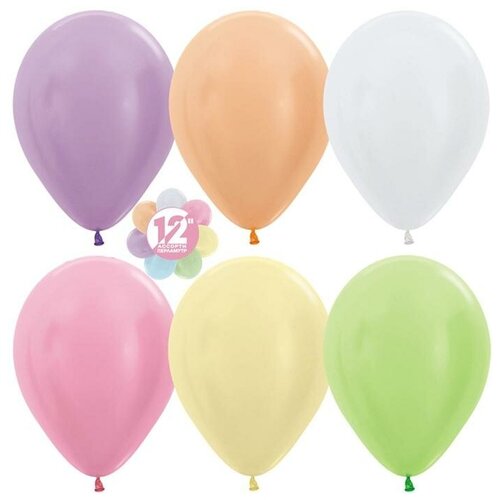 фото Шар латексный 12", перламутр, набор 50 шт., микс mikimarket