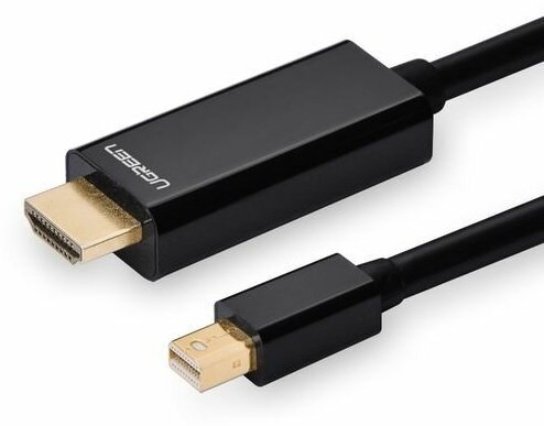 Кабель UGREEN MD101 (10455) Mini DP Male to HDMI Cable 4K. Длина 3 м. Цвет: черный.