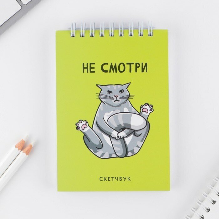 ArtFox Скетчбук «Кот», А6, 80 л, 100 г/м