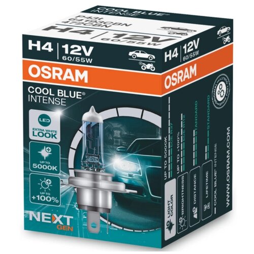Лампа автомобильная COOL BLUE INTENSE Next Gen H4 5000К 1 шт 712₽