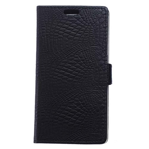 фото Чехол-книжка mypads для motorola moto g4 plus (xt1642) 5.5 с фактурной прошивкой рельефа кожи крокодила с застежкой и визитницей черный