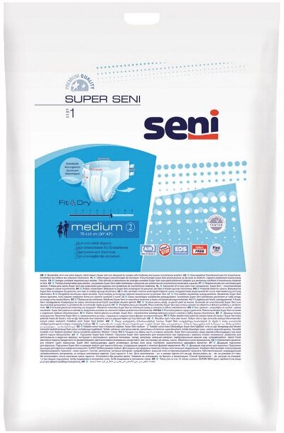 Seni Super Medium подгузники для взрослых (75-110 см) 1 шт