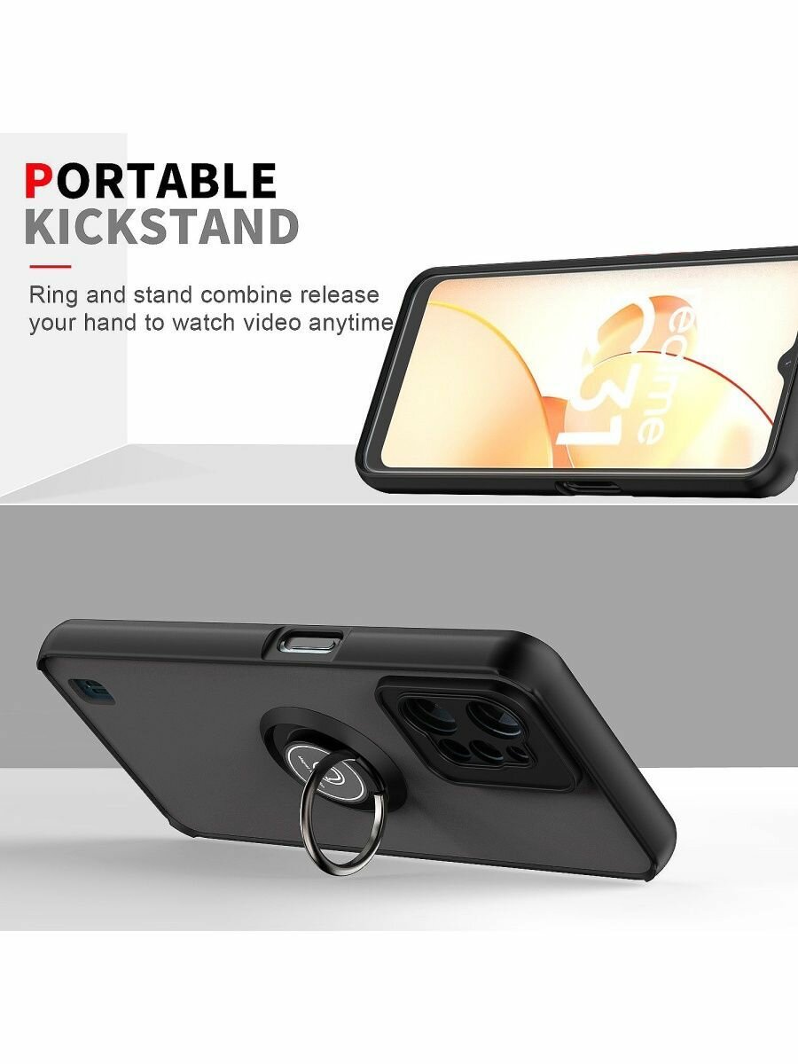 Чехол О'кейси, для Realme C31, с держателем-кольцом, красный — фото 1