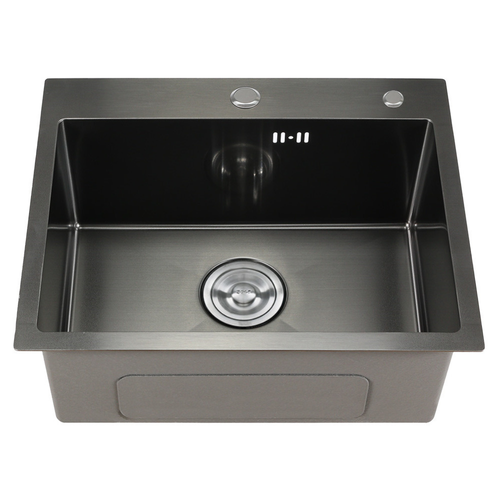 Мойка для кухни врезная из нержавеющей стали с PVD покрытием графит 50x45x21 см 11903₽