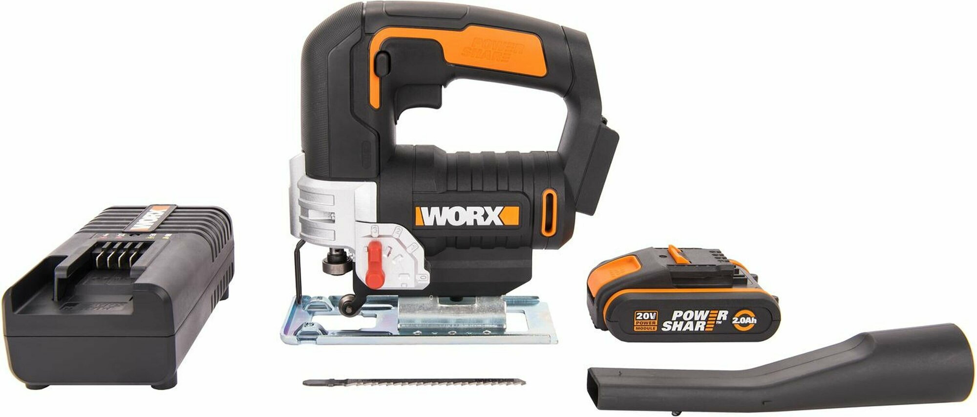 Лобзик аккумуляторный WORX W543, 20В, 2 Ач х1, ЗУ 2А, кейс - фотография № 20