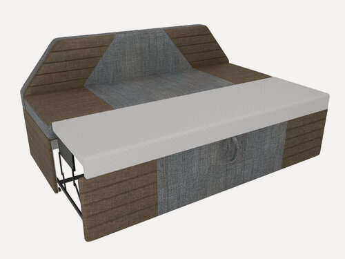 Изображение товара Artum Кухонный прямой диван Дуглас рогожка серый коричневый