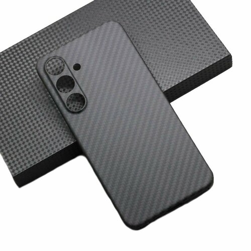 Кевларовый чехол на самсунг DiXiS Carbon Case с MagSafe для Samsung Galaxy S24 Plus (BS24Plus-1M) чёрный матовый