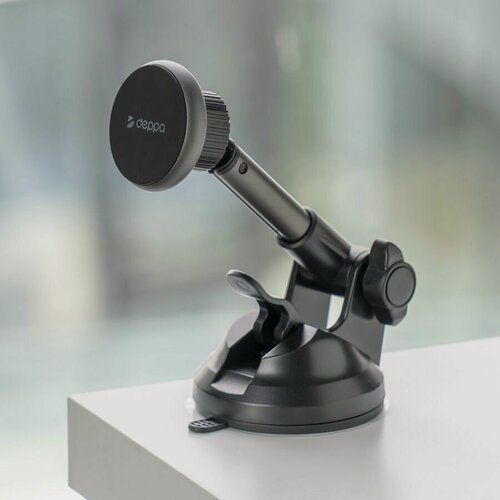 Изображение товара Магнитный держатель для телефона автомобильный, крепление присоска (на приборную панель) с регулирующей штангой