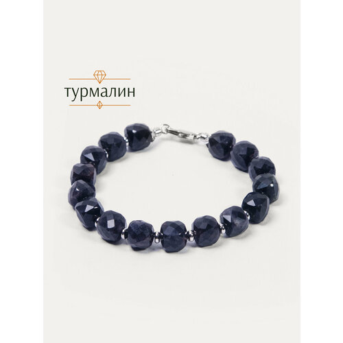 фото Браслет-нить brandlove, турмалин черный, 1 шт., размер 22 см, черный