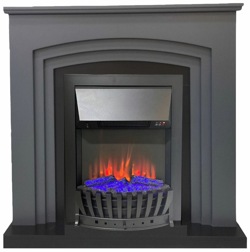 Каминокомплект Elekam Dylon с очагом Velar (F2020G2) графит с черным (разборный)