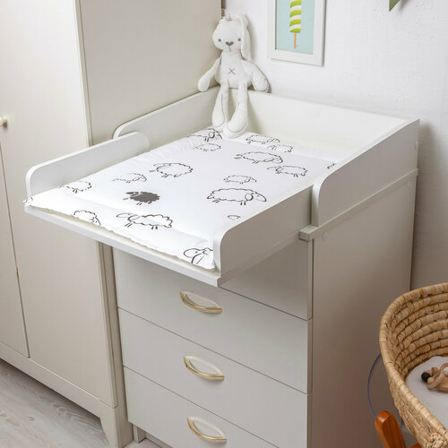 Матрас пеленальный для комода BO-NY, 2-х сторонний, непромокаемый, овечки, 54 х 66