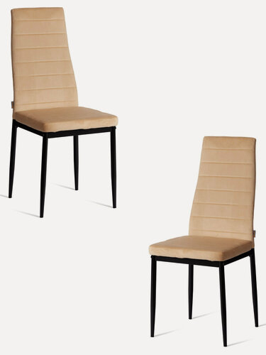 Изображение товара Комплект стульев для кухни с мягким сиденьем TetChair, 2 шт, флок, песочные