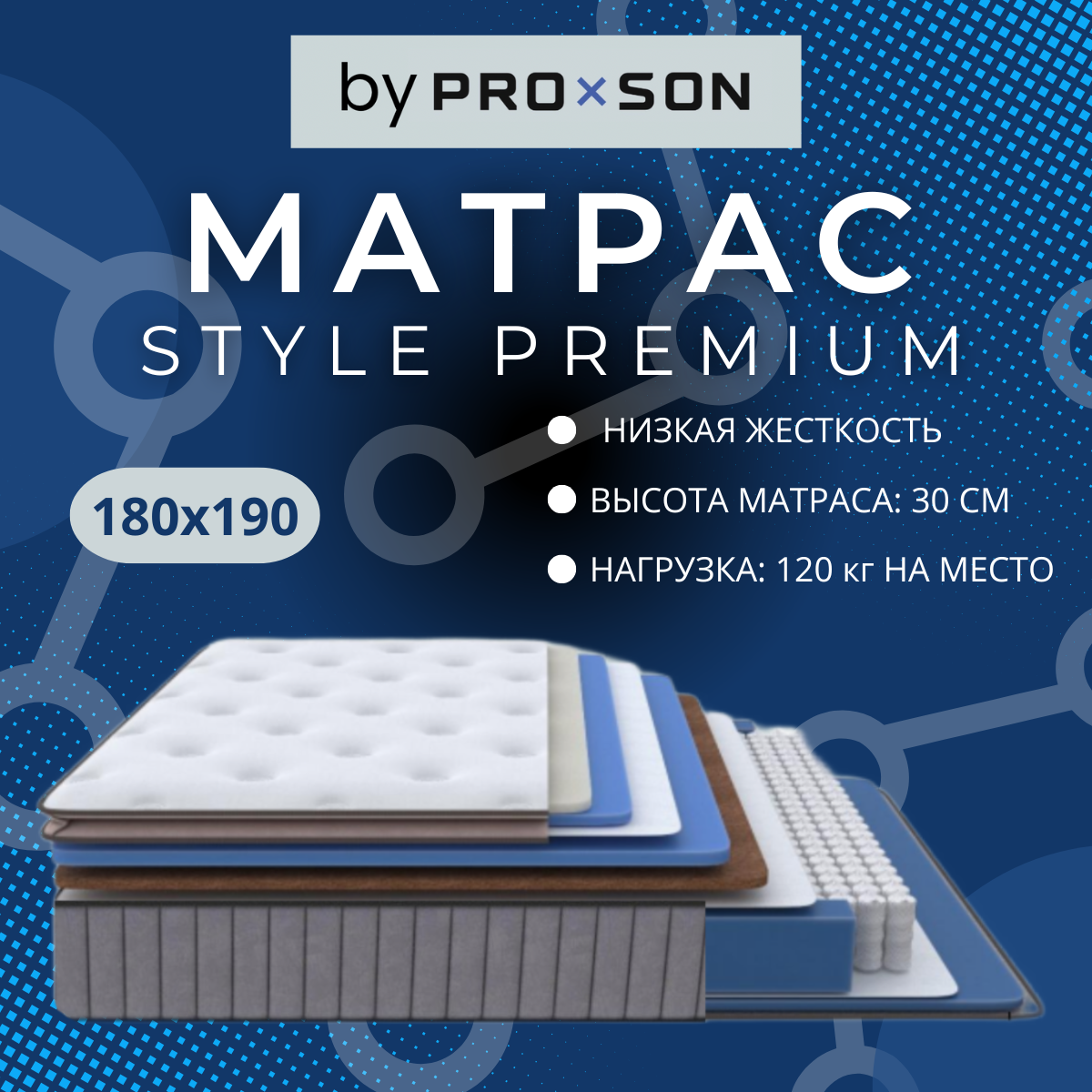 Матрас 180x190 by PROxSON Style Premium мягкий с дополнительной системой комфорта
