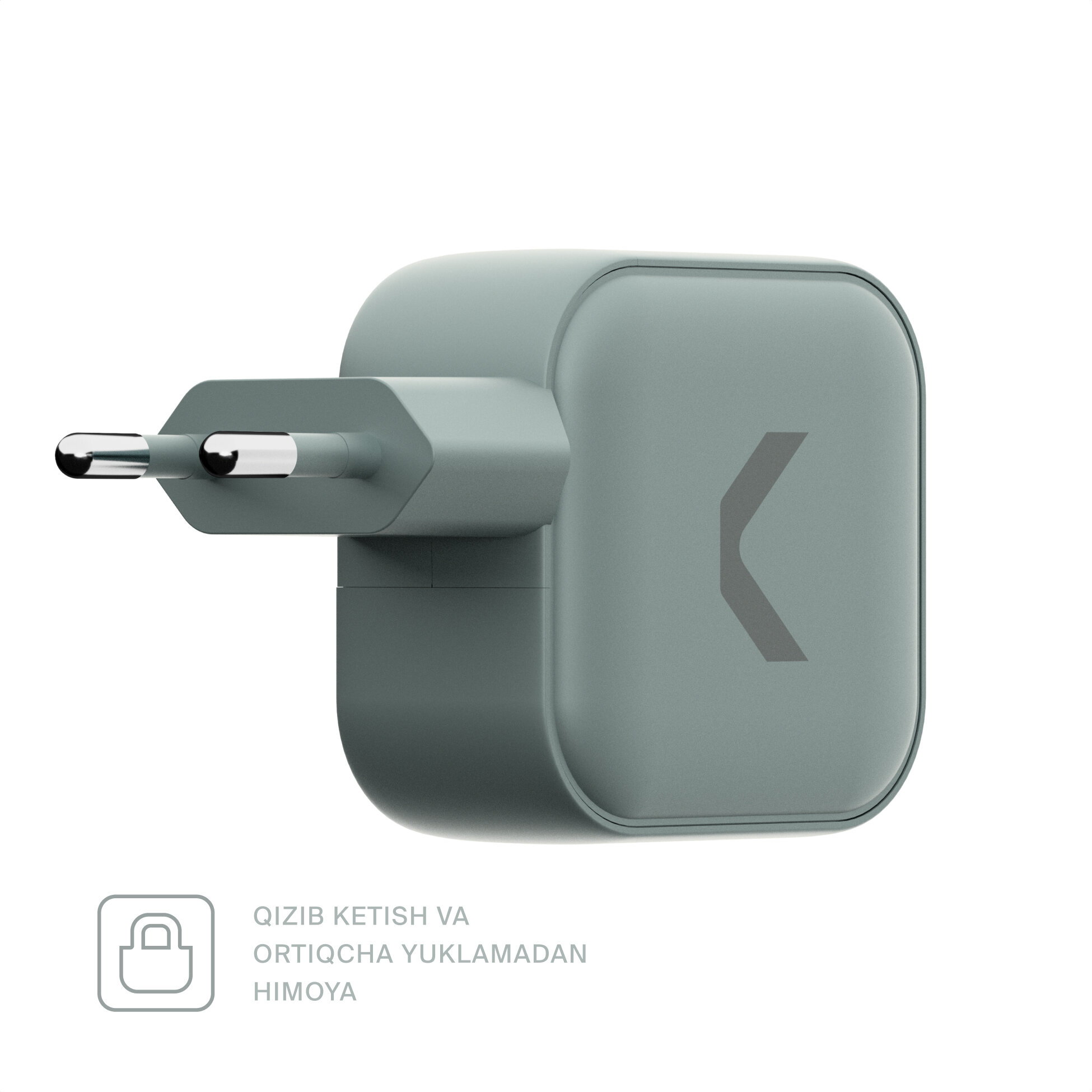 Быстрое зарядное устройство COMMO 65W Multi Charger Dual USB-C + USB-A, GaN, 65 Вт, COMMO Gray — фото 1